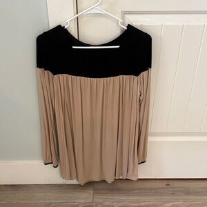Chic Black and Tan Women's Blouse